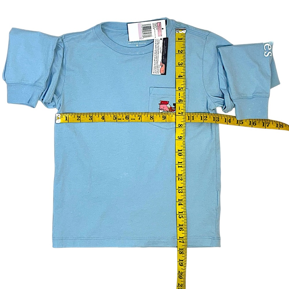 Vineyard Vines Kids Nutcracker Whale Long Sleeve Pocket Tee Blue Boys Size 6 NWT - Picture 6 of 16